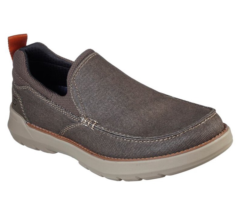 Skechers Relaxed Fit: Doveno - Hangout - Mens Slip On Shoes Chocolate [AU-MC9549]